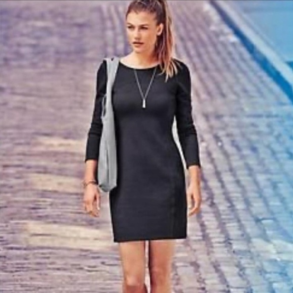 ATHLETA Illusion Black Bodycon Dress
